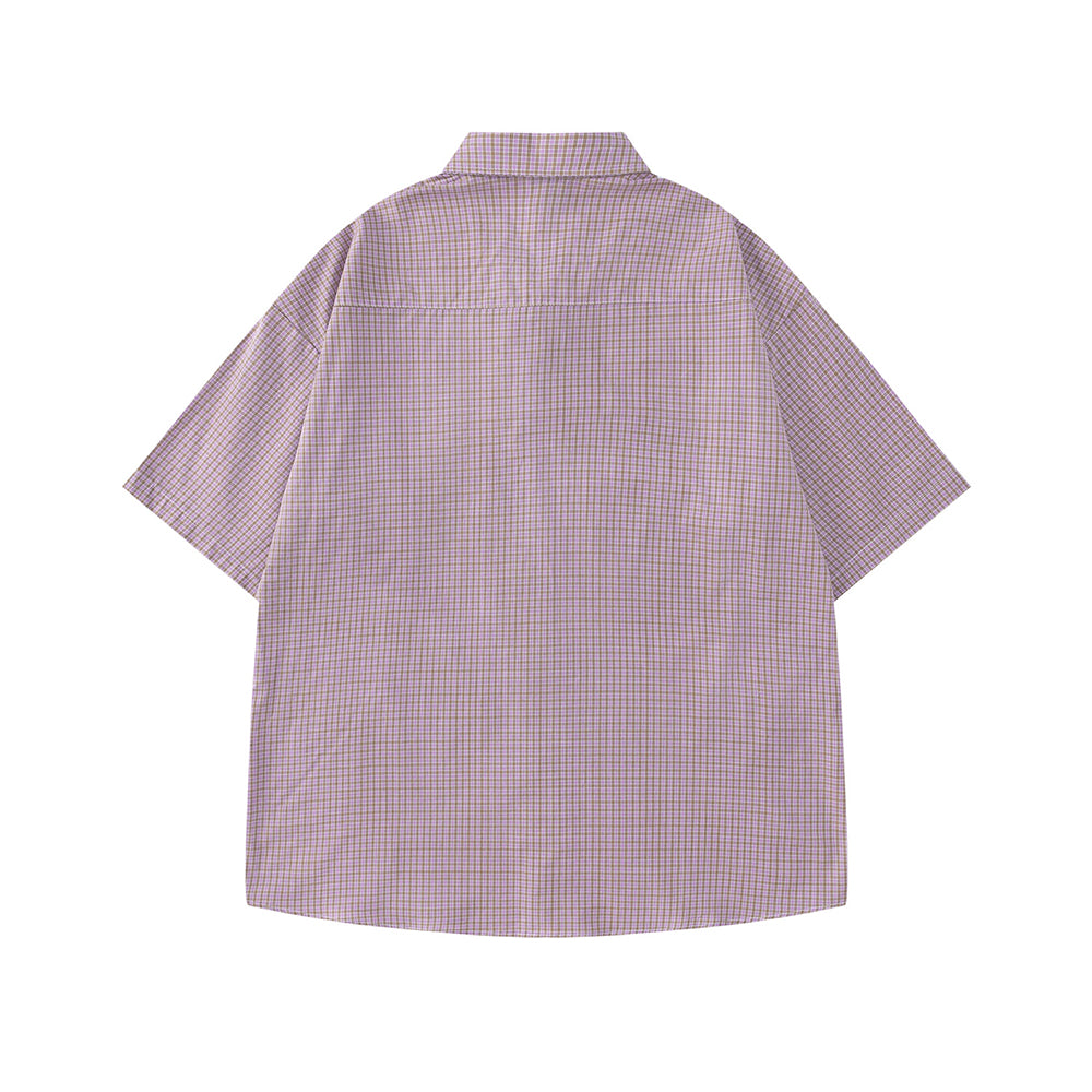 Vintage check short-sleeved shirt