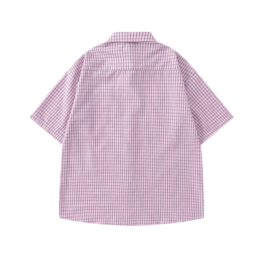Vintage check short-sleeved shirt