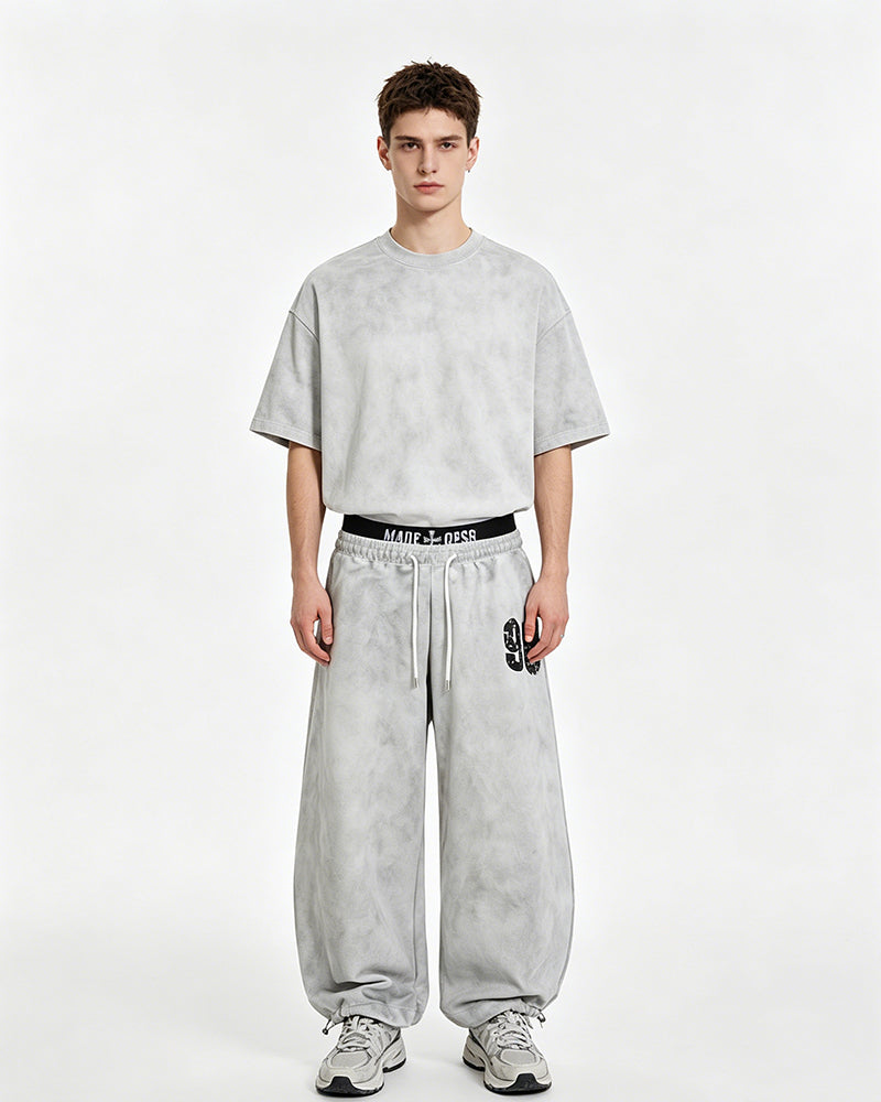 Double-waisted casual trousers