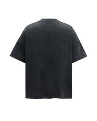 Vintage washed distressed short-sleeved shirt