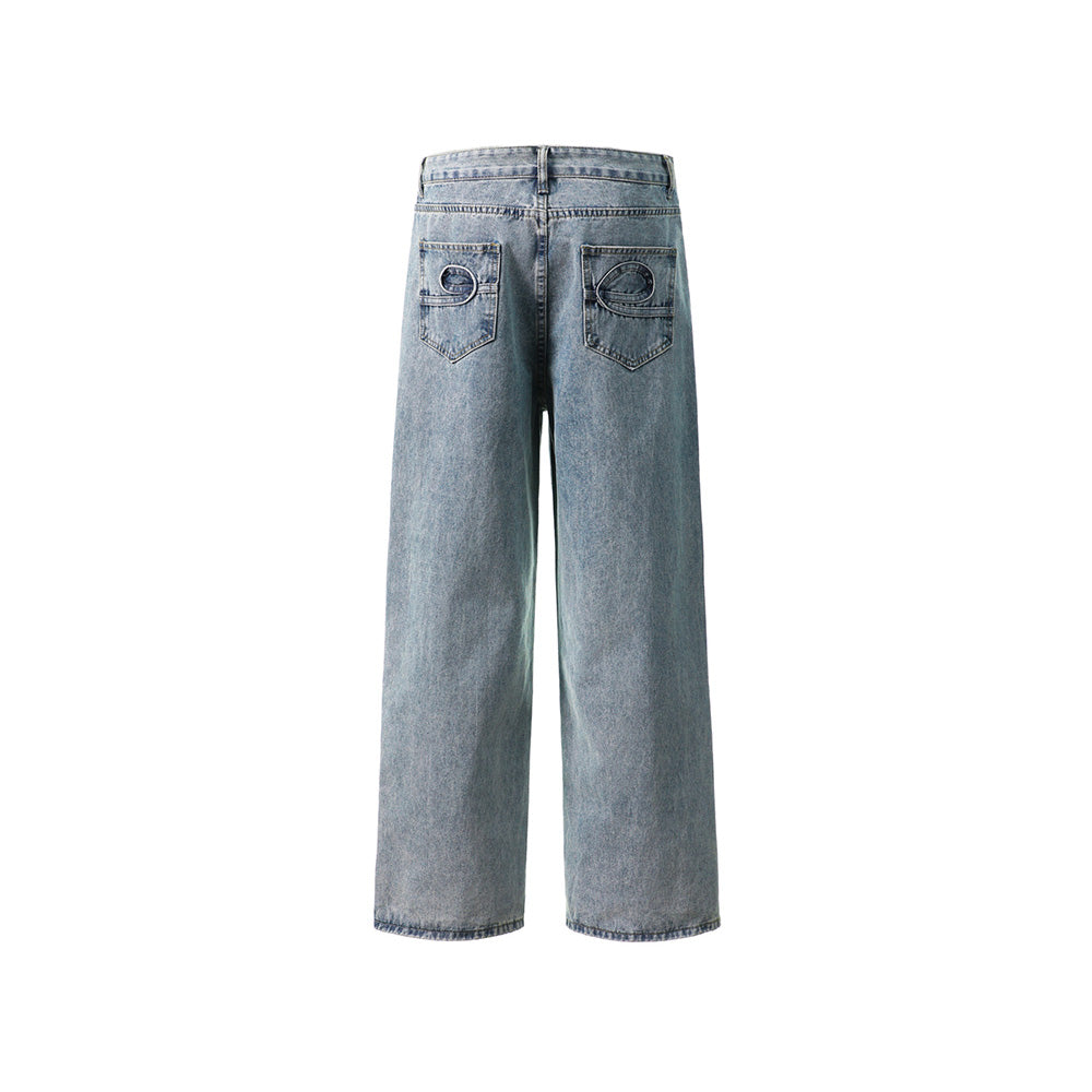 Designer slim straight jeans