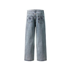 Designer slim straight jeans