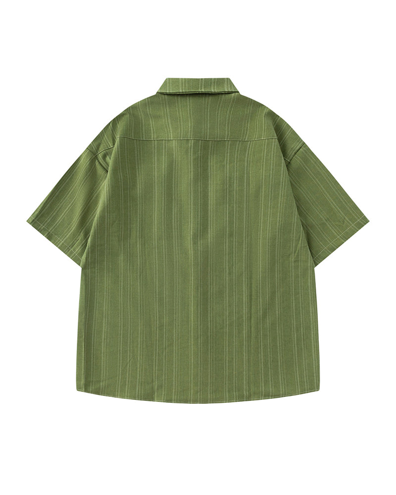 Casual striped short-sleeved shirt