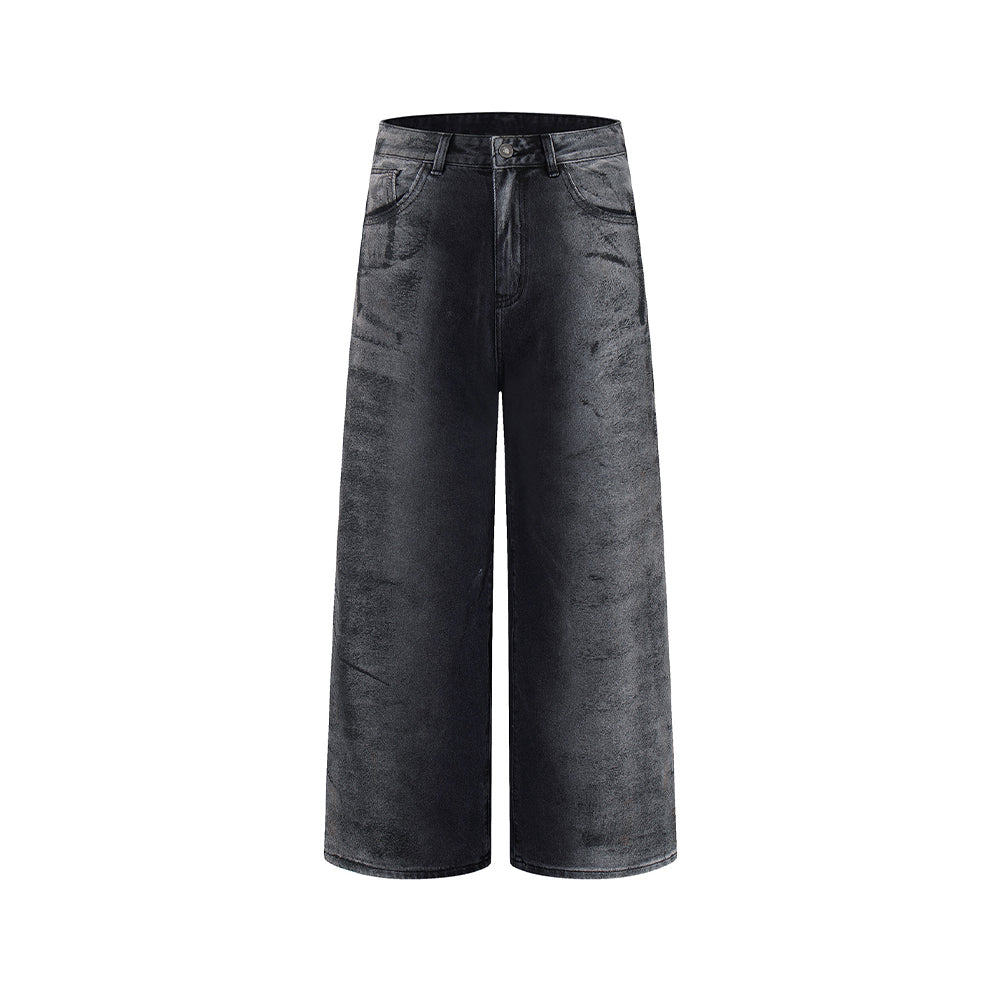 Washed straight jeans