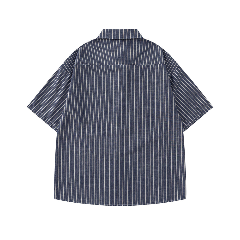 Retro floral short-sleeved shirt