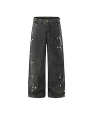 Dip-dye Ink Splatter Wide-leg Trousers