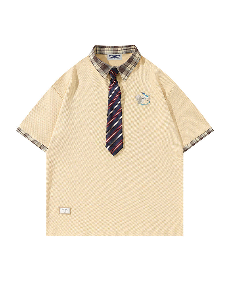 Vintage detachable tie short sleeves