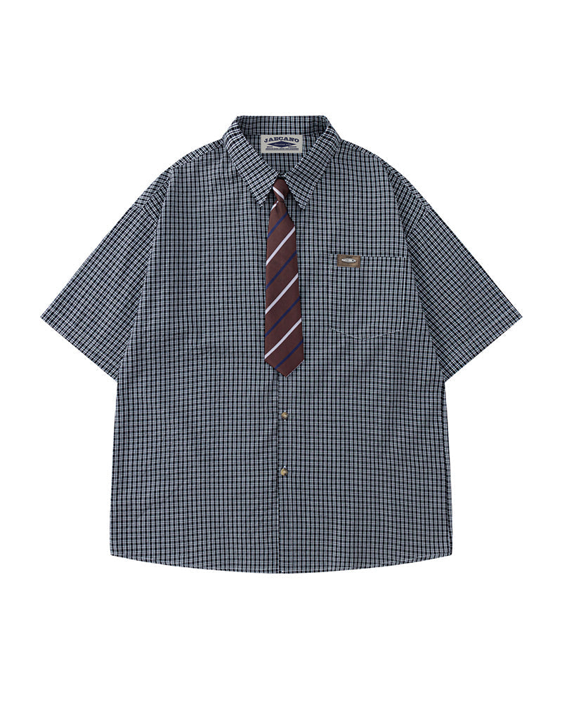 Retro versatile short-sleeved shirt
