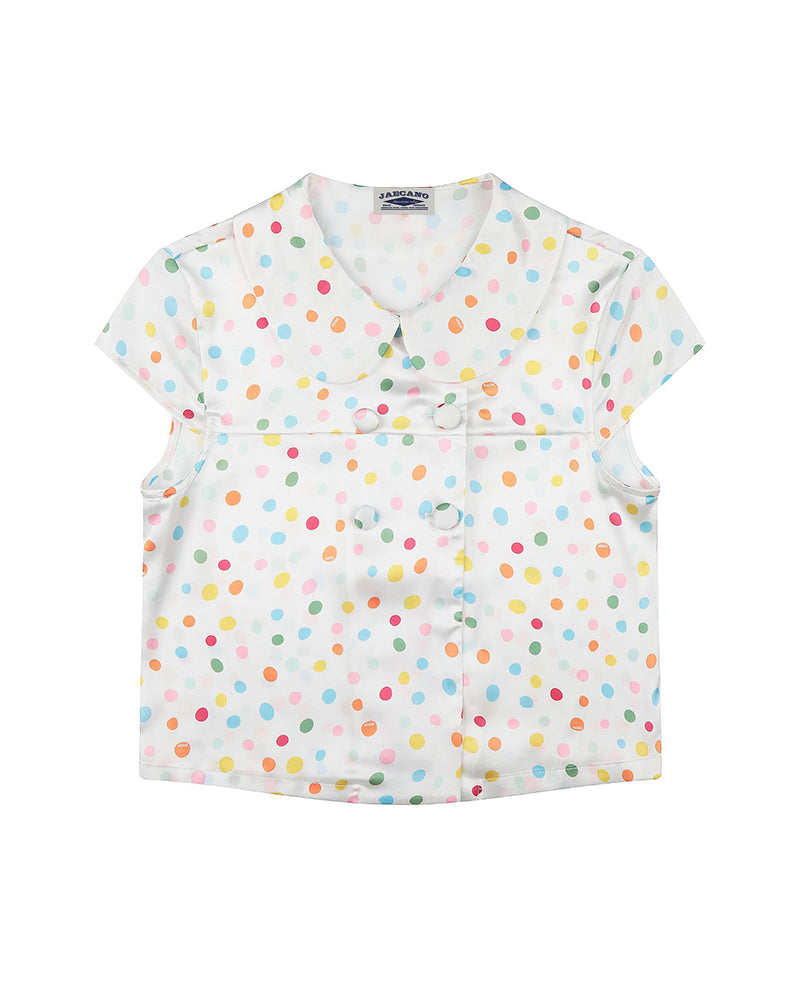 Colorful polka dot short-sleeved shirt (women's)