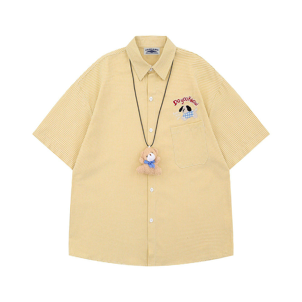 Cute embroidered short-sleeved shirt