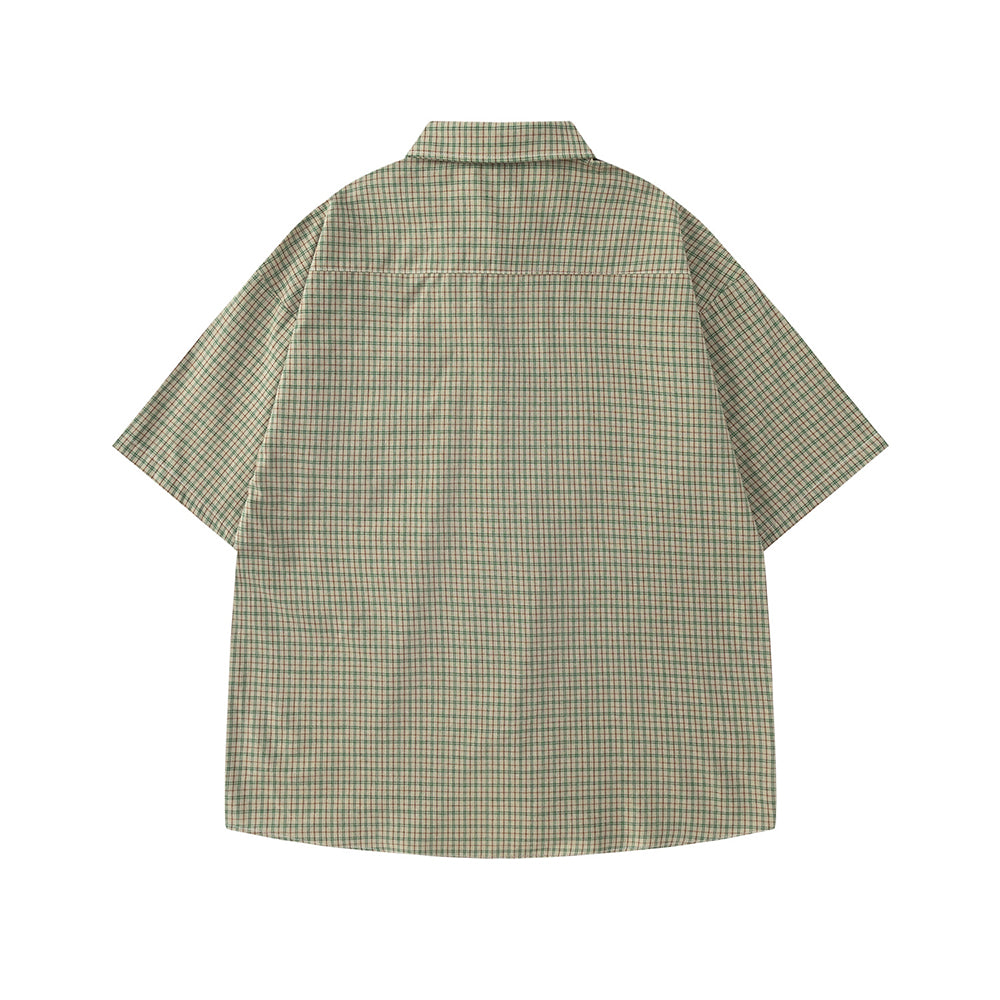 Simple plaid short-sleeved shirt