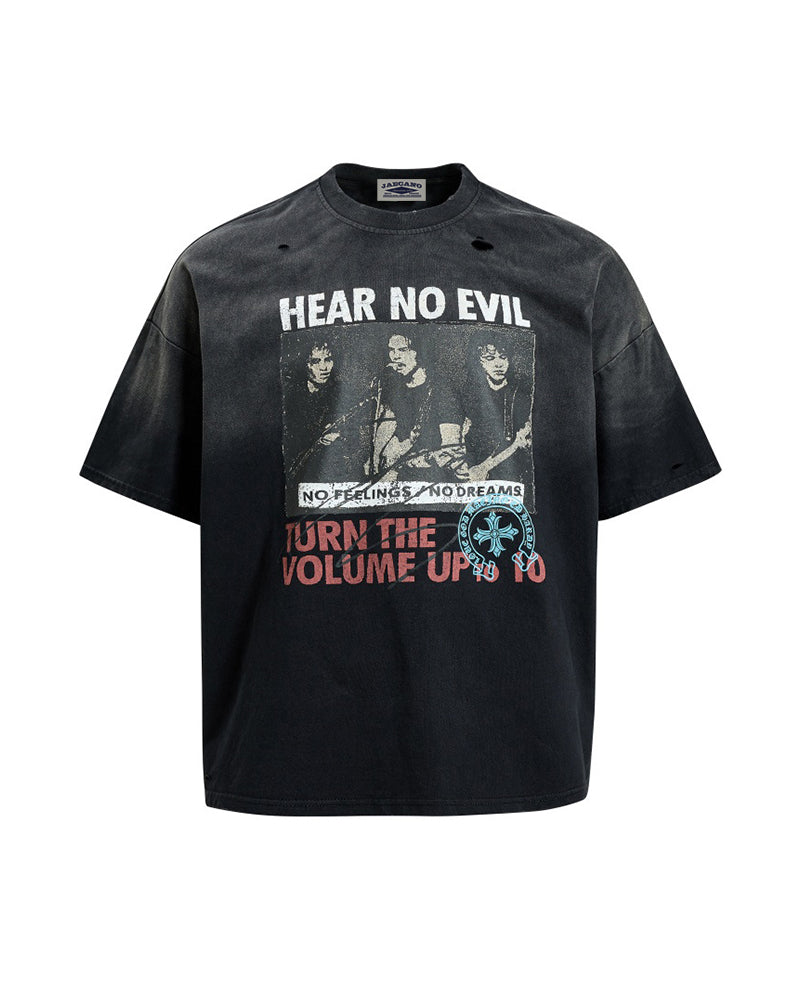 Distressed vintage short-sleeve