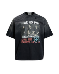 Distressed vintage short-sleeve