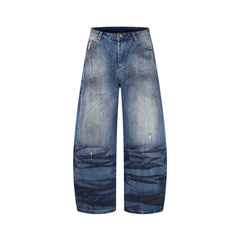 distressed wide-leg jeans