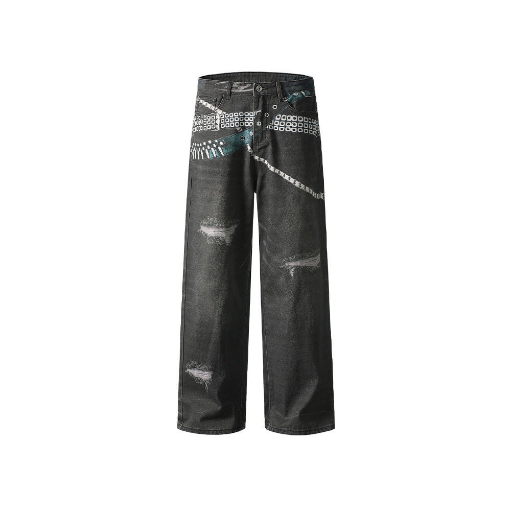 Designer straight jeans