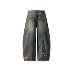Washed distressed jeans