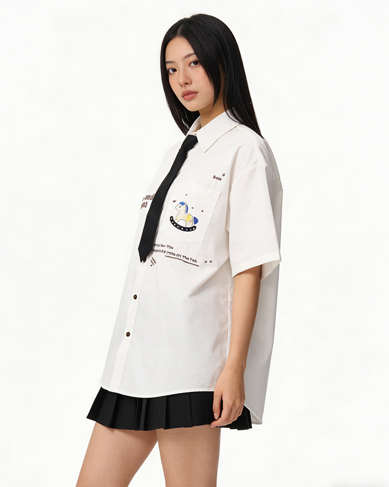 Vintage Embroidered Short Sleeve Shirt
