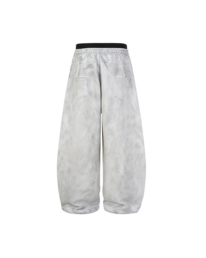 Double-waisted casual trousers