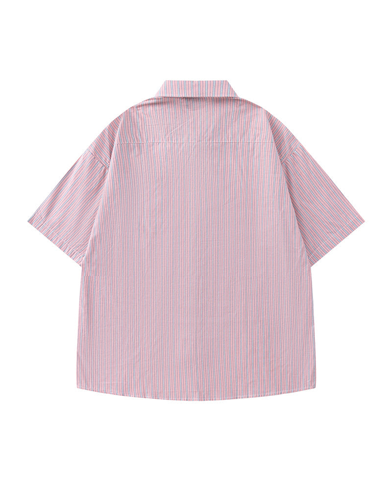 Simple striped short-sleeved shirt