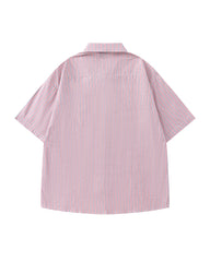 Simple striped short-sleeved shirt