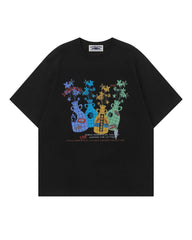 Creative vase print short-sleeved shirt
