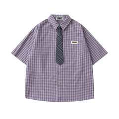 Preppy Plaid Short Sleeve Shirt