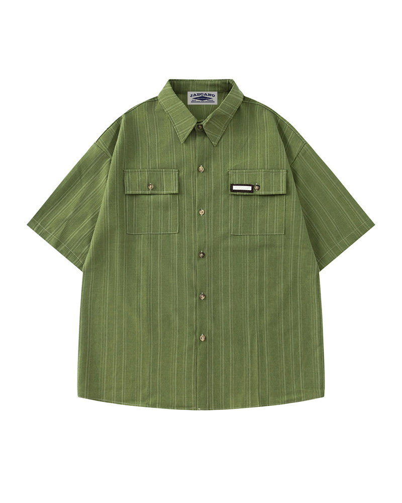 Casual striped short-sleeved shirt