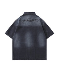 Star Embroidered Short-Sleeve Shirt