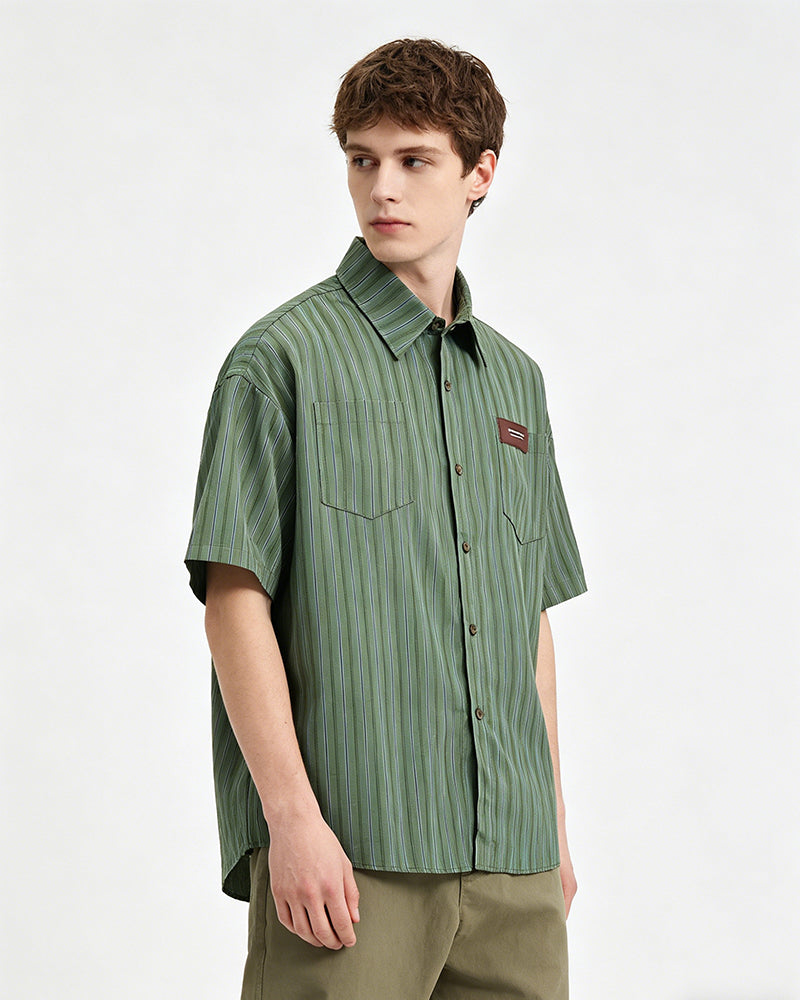 American simple striped shirt