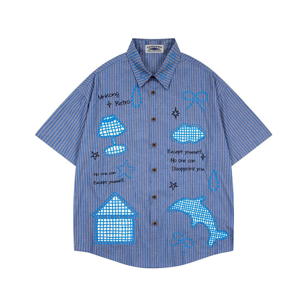 Vintage Embroidered Short Sleeve Shirt