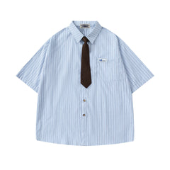 Striped short-sleeved shirt