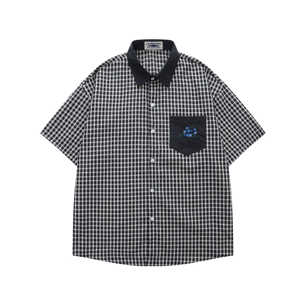 Vintage check short-sleeved shirt