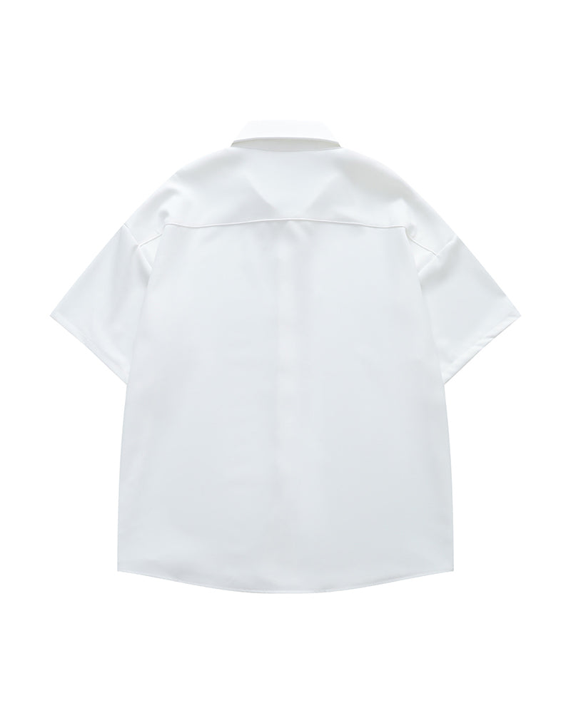 Floral Embroidery Short-Sleeve Shirt