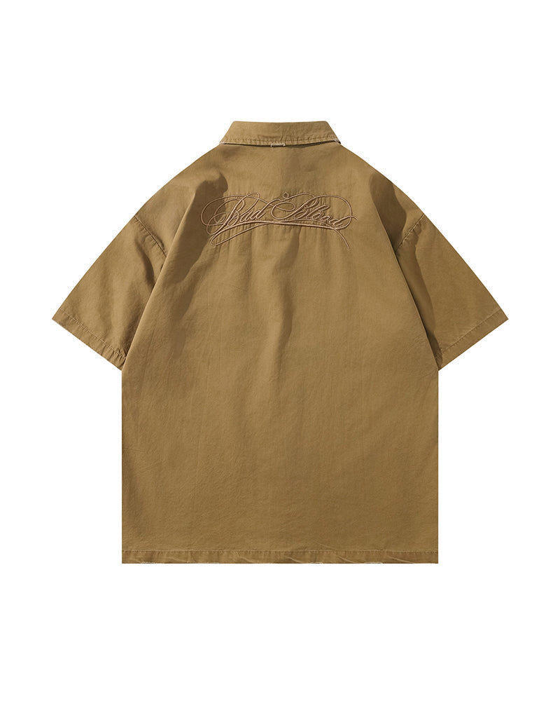 Retro patchwork casual shirt