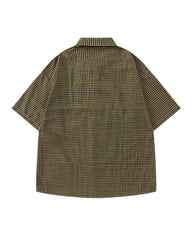 Retro plaid short-sleeved shirt