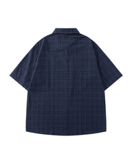 Retro plaid short-sleeved shirt