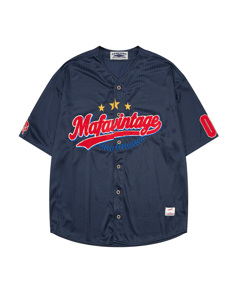 Retro baseball short-sleeved shirt