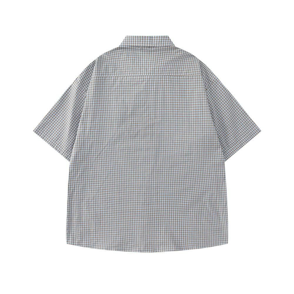 Vintage check short-sleeved shirt