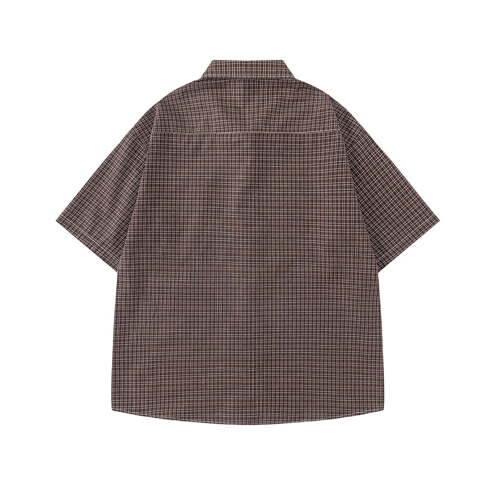 Vintage check short-sleeved shirt