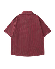 Retro striped short-sleeved shirt