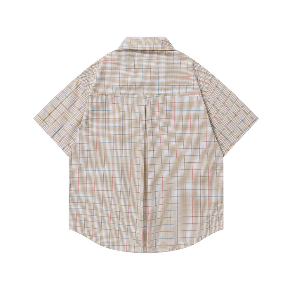 Vintage check short-sleeved shirt