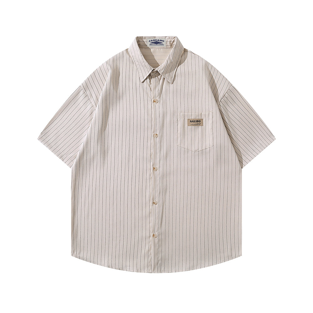 Striped short-sleeved shirt