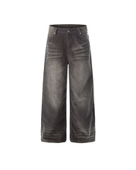 Corduroy Distressed Straight-Leg Pants