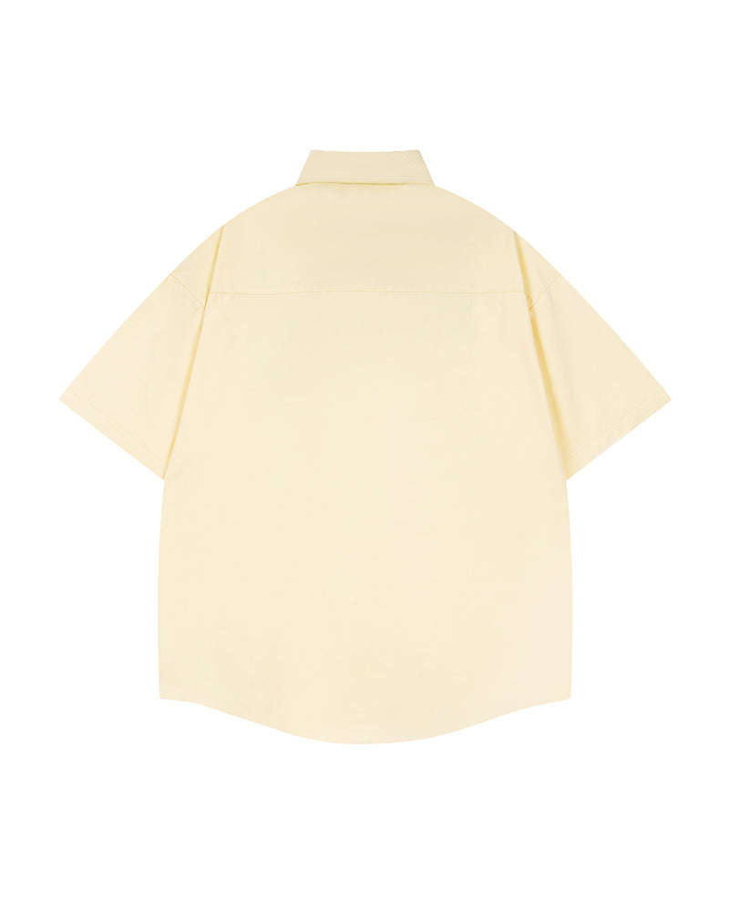 Cat Embroidered Short-Sleeve Shirt