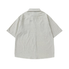 Simple striped short-sleeved shirt