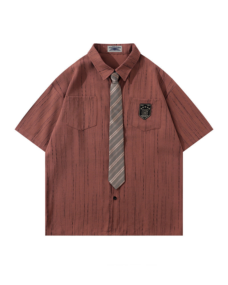 Vintage Striped Short Sleeve Shirt