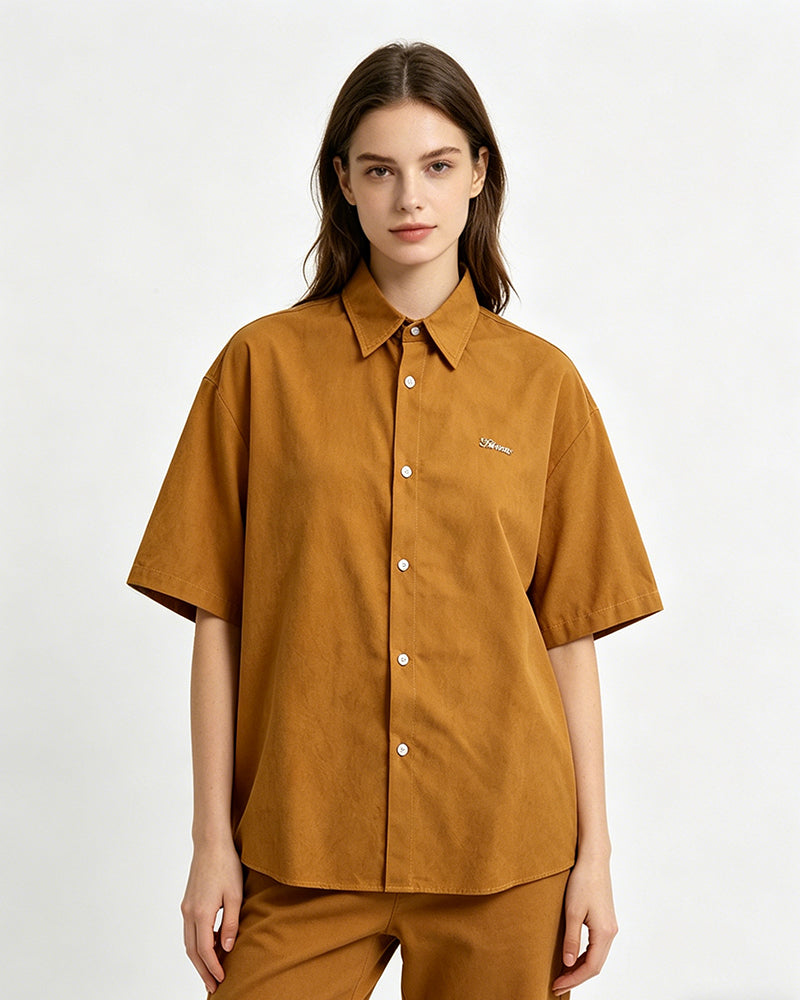 American retro simple shirt