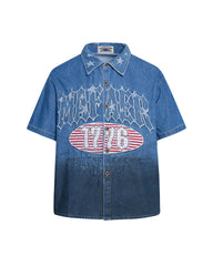 Star Embroidered Short-Sleeve Shirt