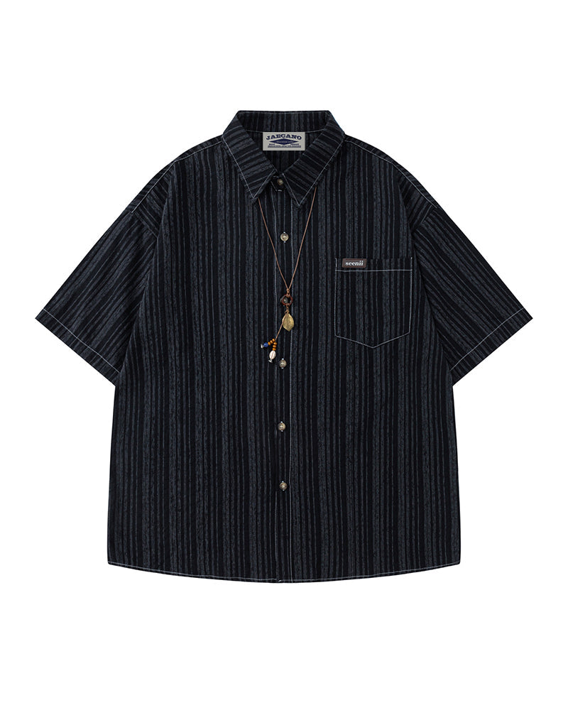 Retro casual short-sleeved shirt