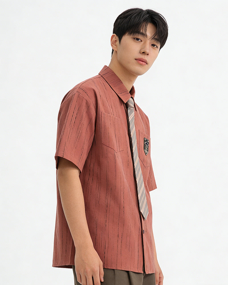 Vintage Striped Short Sleeve Shirt